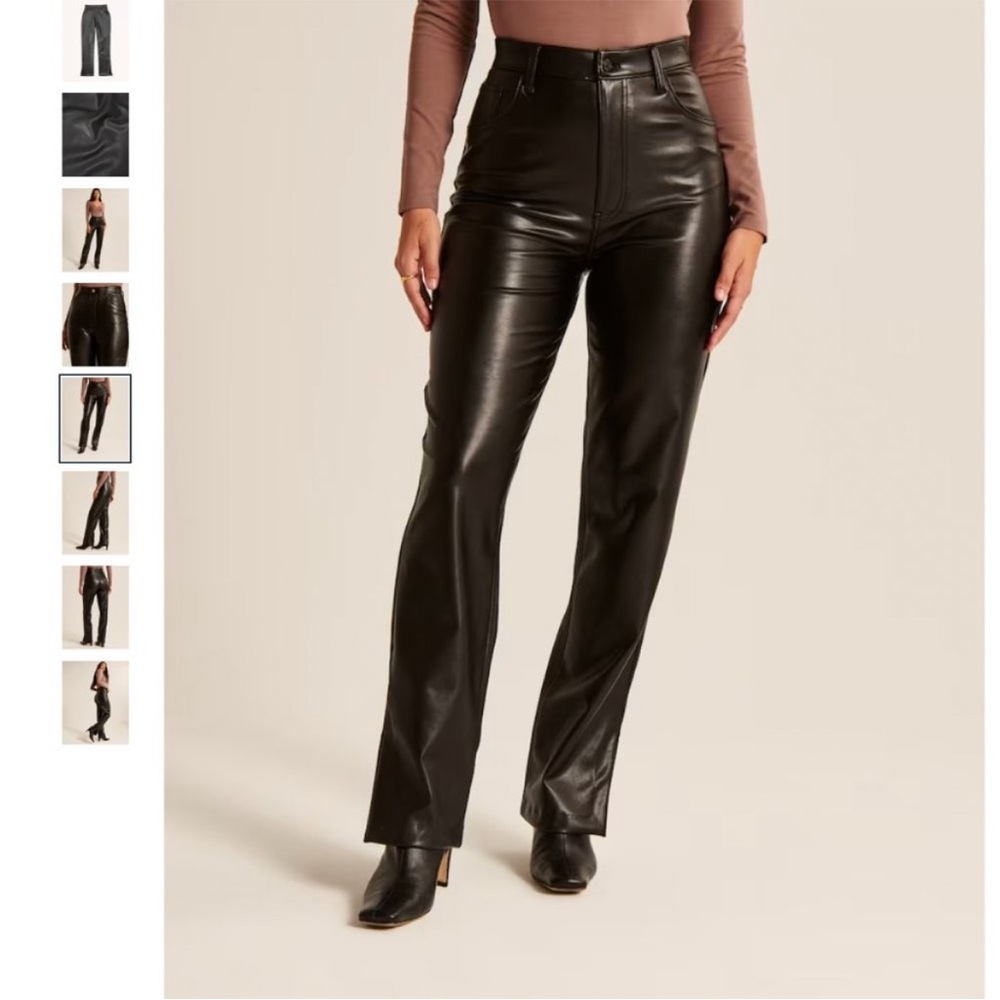 Abercrombie and Fitch Black Vegan Leather Pants
